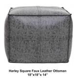 Harley Square Faux Leather Ottoman Foot Stool