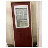 32" x 80" LH Fiberglass HV 9-Lite Exterior Door