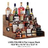 LivelyGlow Tabletop Wine Rack- Wood Grain