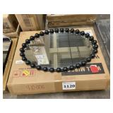 20" x 20" Black Ball Design Wall Mirror