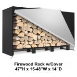 4ft Outdoor Firewood Rack w/Cover