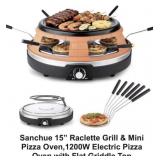 Sanchue 15" Raclette Grill & Mini Pizza Oven