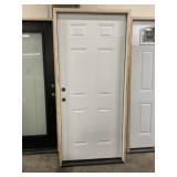 36" x 80" RH Steel 6-Panel Exterior Door