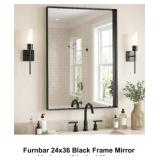 Frunbar 24 X 36 Mirror With Black Metal Frame