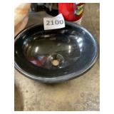 15"L Black Marble Sink Vessel