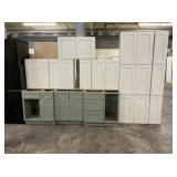 16pc. Mix Fresh Sage/White Shaker Cabinet Pieces
