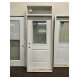 36" x 80" RH Steel 1/2 Lite Ext. Door W/ Transom