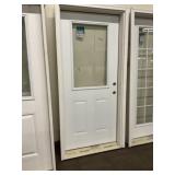 36" x 80" Steel LH 1/2 lite Exterior Door