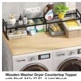 Wood Washer Dryer Countertop Topper w/Shelf