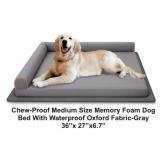 Memory Foam Dog Bed-Gray (Med)
