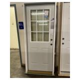 32" x 80" LH Steel OUTSWING 9-Lite Exterior Door