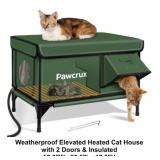 Weatherproof Elevated Heated Cat House 2 doors