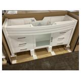 61" White Single Bowl Vanity Base
