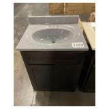 25" Dark Vanity w/ Gray Sink Top
