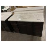 49" Dark Brown Vanity w/ Cream Sink Top