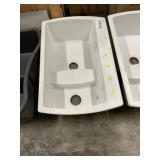 34" White Composite Double-Bowl Sink