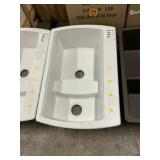 34" White Composite Double-Bowl Sink
