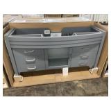 61" Gray Single Bowl Vanity Base
