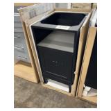 16" Black Single Bowl Vanity Base