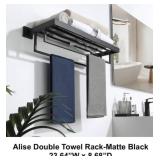 Alise Matte Black Double Towel Rack  x 2