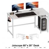 Joiscope 60" x 20" White Desk