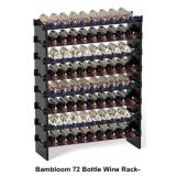 Bambloom 72 Bottle Wine Rack-Black