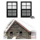 2Pk. 12X18 Shed Windows (Black) x 2