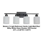 Modern 4 Light Bathroom Vanity Light (Black)