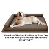 Memory Foam Dog Bed-Brown (Med)