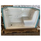 Left Hand Walk In Shower With Seat In White