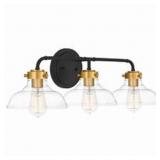 Ashley 3-Bulb Vanity Light in Black x2