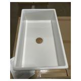 30" White Fireclay Farmhouse Kitchen Sink
