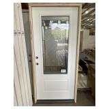 36" x 80" RH Steel 3/4 View Exterior Door in White