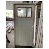 36" x 80" LH Steel 2-Panel Exterior Door in White