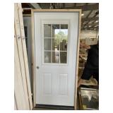 36" x 80" RH 1/2 View Steel Exterior Door in White