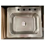 25" x 22" Single Bowl Stainless Steel Sink
