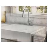 34" x 24" Apron Front Double Bowl Fireclay Sink