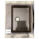25" x 22" Dual-Mount Single Bowl Sink in Brown