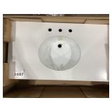 40" x 22" Single Bowl Vanity Top in White