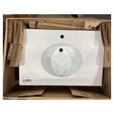 33" x 22" Single Bowl Vanity Top in White