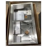 36" x 21" Dbl Bowl SS Sink w Accessories