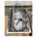 All-In-One 23" x 18" Undermount SS Sink w Faucet
