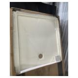 60" x 36" Shower Base in White w Center Drain