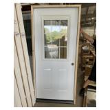 36" x 80" LH 1/2 View Steel Exterior Door in White