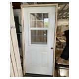 36" x 80" LH 1/2 View Steel Exterior Door in White