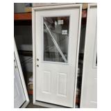 36" x 80" FG 1/2 View RH Exterior Door in White
