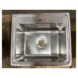 22" x 19" Drop-In Stainless Steel Single Bowl Sink