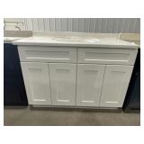 48"W Vanity Base in White with Single Sink Top