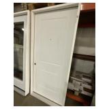 36" x 80" RH Steel 2-Panel Exterior Door in White