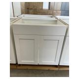 Mixed Size Shaker Sink Base Cabinets in White x 3